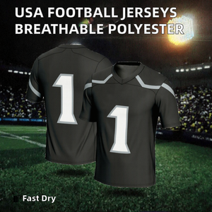 Camisetas Personalizadas de Fútbol Americano de EE. UU. al por Mayor, Impresión Digital, 0/97/16/14/20/58/5, para Hombre, 100% Poliéster, Secado Rápido, Transpirable - Product Image 2