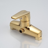 Robinets de salle de bain en laiton doré mitigeur à poignée unique avec jet de massage montage mural pour baignoire de toilette finition bronze