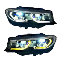 Conjunto de Faros Delanteros Modificados de Alta Gama para Serie 3 G20 20-22, Luz Diurna LED Tipo Cuchara, Lente Láser, 12V