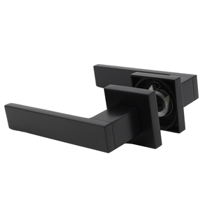 Poignée de porte carrée noire moderne LELONLOCK, dernier design, en alliage de zinc, type divisé, pour salle de bain, chambre, hôtel, <span class=keywords><strong>appartement</strong></span>, facile <span class=keywords><strong>à</strong></span> installer - Product Image 2