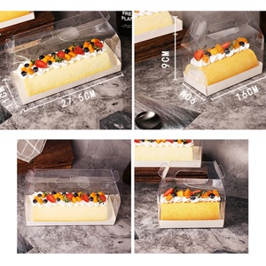 Caja portátil de plástico de grado alimenticio para rollos de pastel con asa, papel estucado, laminación mate, impresión y manipulación, precio mayorista - Product Image 3