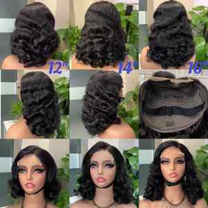 Nouveauté Perruque Lace Front Cheveux Humains Ondulation Souple et Ample Couleur P4/<span class=keywords><strong>Orange</strong></span> 350 Lace Frontale Transparente 5*5 Sans Colle Pré-Plumée - Product Image 3