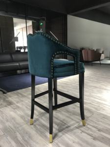 <span class=keywords><strong>Tabouret</strong></span> de chaise de <span class=keywords><strong>Bar</strong></span> en velours rembourré de bonne qualité, Style élégant sur mesure - Product Image 3