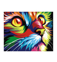 40*50cm DIY Peinture à l'huile numérique sans cadre Série d'animaux colorés Peinture par numéros