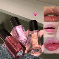 OEM ODM Minyak Bibir Cair Mineral, Pelembap, Lip Gloss Transparan, Warna Alami, Rasa Buah, Vegan