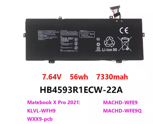 Batería HB4593R1ECW HB4593R1ECW-22 para <span class=keywords><strong>Huawei</strong></span> <span class=keywords><strong>MateBook</strong></span> <span class=keywords><strong>X</strong></span> <span class=keywords><strong>Pro</strong></span> <span class=keywords><strong>I7</strong></span> Mach-W29/W19 W60 7.6V o 7.64V 7565mAh o 7330mAh para Portátil - Product Image 1
