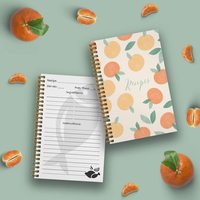Carnet à spirales A5 2026, carnet de recettes, livre de cuisine bien-être, journal de recettes de repas quotidiens et hebdomadaires, organiseur, couverture en papier