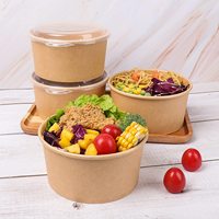 Boîte d'emballage en papier kraft, 10 pièces, emballage rond personnalisé pour restaurant, récipient alimentaire à emporter, pour la restauration rapide