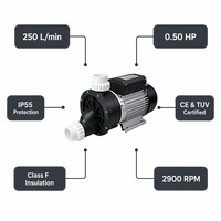 Mini pompe de spa pour baignoire 0,5 CV 220 V avec interrupteur pneumatique, raccord 48,5 mm, sans prise, câblage direct, pompe de circulation d'eau PROWAY pour hydromassage