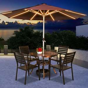 Sombrilla de Lujo Moderna de 10 Pies con Luces LED para Comedor, Hotel, Parque, Restaurante, Sombrilla Comercial Personalizada de Aluminio para Publicidad, Playa, <span class=keywords><strong>Cerveza</strong></span>, Patio - Product Image 1