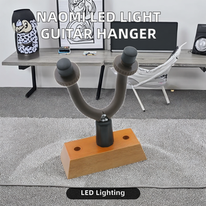 Pour <span class=keywords><strong>NAOMI</strong></span> Home Studio support mural guitare gardien bleu lumière LED étui rigide décoratif guitare cintre Instruments à cordes accessoires - Product Image 5