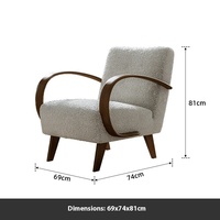 Chaise longue de style italien, canapé moderne du milieu du siècle, accoudoirs en tissu, Lovein LC240072 pour petits/grands appartements, salon