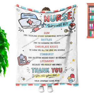 Superventas personalizado-impreso gráfico enfermería Scrubs suave cálido ligero acogedor ligero felpa sofá ropa de cama manta de punto - Product Image 6