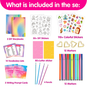 Kit de Arte para Crear Historias Personalizadas para Niños, Kit de Manualidades y Escritura con Pegatinas, para Scrapbooking y Diario - Product Image 2