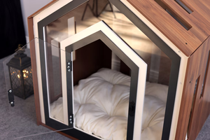 Premium Wooden <strong>Dog</strong> <strong>House</strong> with Clear Acrylic Door <strong>Indoor</strong> Pet Shelter Modern Pet Cabin for Small Medium <strong>Dogs</strong> - Product Image 4