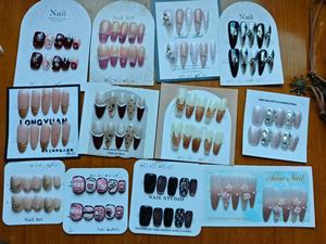<span class=keywords><strong>Uñas</strong></span> Postizas <span class=keywords><strong>de</strong></span> Diamante Hechas a Mano <span class=keywords><strong>con</strong></span> Diseños Variados, <span class=keywords><strong>Uñas</strong></span> Acrílicas Brillantes <span class=keywords><strong>de</strong></span> Cristal, <span class=keywords><strong>Uñas</strong></span> <span class=keywords><strong>de</strong></span> Presión en Forma <span class=keywords><strong>de</strong></span> Almendra y Stiletto para Dedos Cortos/Medios - Product Image 2