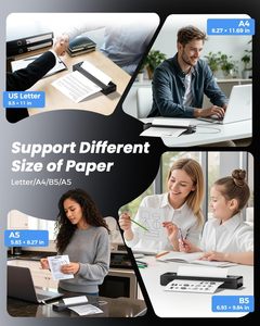 طابعة حرارية محمولة بدون حبر - لاسلكية/<span class=keywords><strong>USB</strong></span> صغيرة الحجم بدقة 203 نقطة في البوصة تدعم الهاتف/الكمبيوتر المحمول/الحجم الأمريكي/الحجم القياسي A4 للاستخدام المنزلي - Product Image 4
