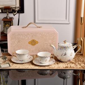 Luxury Fine Bone China Heat Resistant Oval Relief Flowers English Royal Style Coffee & Tea <b>Pot</b> <b>Set</b> From Guangdong for Gift - Product Image 4