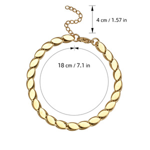 Collier et bracelet minimalistes en acier titane plaqué or 18 carats, bijoux unisexes tendance, design géométrique - Product Image 5