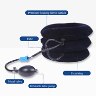 Almohada cervical inflable portátil, soporte para el cuello, collarín retractor, dispositivo de tracción de aire
