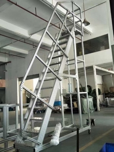 Plataforma de Trabajo Móvil Personalizada para Mantenimiento, Escalera de <span class=keywords><strong>Aluminio</strong></span> Serie 6000, Escalera de Trepada con Peldaños, para Doblado y Corte - Product Image 4
