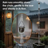 Chaîne de pluie en métal Oniya avec coupelles grenouille, alternative décorative au bec de pluie, attrape-pluie suspendu pour gouttières, jardin extérieur