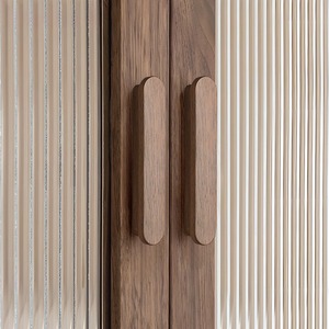 Hiện đại tối giản <span class=keywords><strong>Retro</strong></span> gỗ tự nhiên cửa tủ xử lý cao cấp sang trọng tủ quần áo xử lý cho nhà bếp phòng ngủ phòng khách - Product Image 5