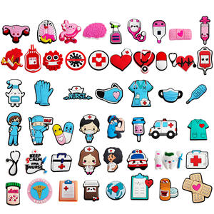 Breloques pour sabots en gros, styles médicaux, en caoutchouc PVC, 2,5-3,5 cm, avec logo supérieur, pour médecins, infirmières, stéthoscopes, seringues - Vente chaude - Product Image 4