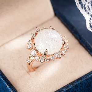 Anello Vintage Stile Opale con Zirconi, Elegante Gioiello da Donna per Feste e Regali - Product Image 3