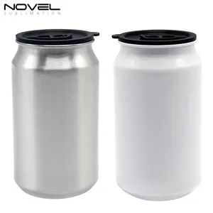 Großhandelspreis blanke Sublimationsdosen 350 ml Aluminiumflasche DIY Wärmeübertragung Dosen Flasche mit weißer und silberner Farbe