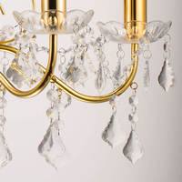 Vente chaude bon prix Décoration De Mariage Classique Bougie Lampe Suspendue De Luxe style européen Lustre En Cristal D'or