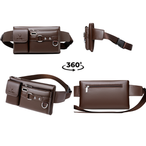 Bolso de Hombro/<span class=keywords><strong>Cintura</strong></span>/Pecho de Cuero PU Impermeable con Cierre y Logotipo Personalizado, para <span class=keywords><strong>Hombre</strong></span>, con Forma de Almohada, de Gran Capacidad, para Auriculares - Product Image 4