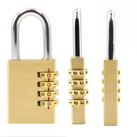 Cadenas à combinaison réinitialisable XMM-8045 à 4 chiffres en laiton, robuste, pour casier de gym, bagages et armoire de sécurité