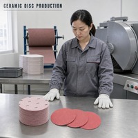 Disque de ponçage en céramique rose de 4,5 pouces (115 mm) avec fixation auto-agrippante, outils abrasifs pour le ponçage du métal, du bois et des voitures, OEM