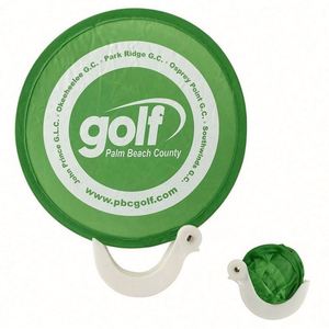 Personalized LOGO Printed Eco-friendly ROMANCE Style Collapsible <b>Mini</b> <b>Hand</b> Fans Wedding Round Nylon Folding Handheld Fan Pouch - Product Image 3