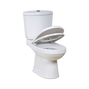 Venta al por mayor de fábrica, CE estándar europeo, artículos sanitarios redondos sin montura, baño montado en el suelo, inodoro de cerámica de dos piezas - Product Image 1