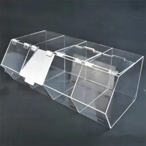 Caja de acrílico transparente grande personalizable Perspex para dulces y chocolate, vitrinas de acrílico para alimentos