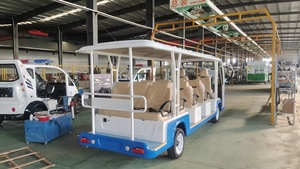 Carrito de golf eléctrico de 14 asientos, 4x4, <span class=keywords><strong>coche</strong></span> todoterreno eléctrico para discoteca a la venta, Color dorado, diseño gratuito personalizado, <span class=keywords><strong>precio</strong></span> bajo - Product Image 2
