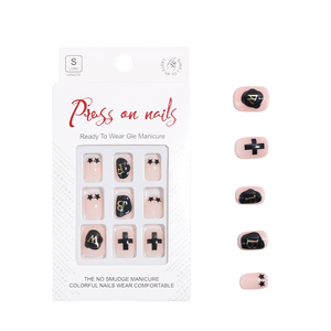 Prensa cuadrada corta de etiqueta privada en las <span class=keywords><strong>uñas</strong></span> para mujeres diseños rosas negros de alta calidad <span class=keywords><strong>uñas</strong></span> postizas arte embalaje personalizado usar <span class=keywords><strong>uñas</strong></span> - Product Image 6