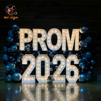 Letras LED Personalizadas de 3 y 4 Pies, Números Iluminados, Decoración para Fiesta de Graduación 2026, Artículos para Fiestas de Cumpleaños