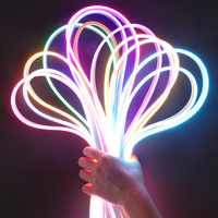 Luces LED de Neón Flexibles RGB DC12V/24V IP65 con 2 Años de Garantía, para Uso Publicitario, 100 LED/m, Material de Silicona Mixta, Regulable, Certificación CE