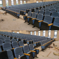Chaise de théâtre moderne personnalisée en gros avec logo couleur, mobilier pour salle de conférence scolaire et auditorium avec tablette d'écriture pliable
