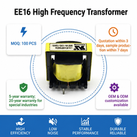 Transformateur SMPS néon 220 V pour PCB, bobine LED 12 V, mini transformateur haute fréquence EE16