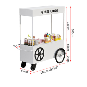Outdoor Markets Mobile Utility <b>Cart</b> for Street Food & Snacks Mobile Stall Push <b>Carts</b> with Flower Floats Cotton Candy <b>Carts</b> - Product Image 5
