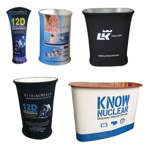 Custom Logo High Quality Exhibition Trade Show Advertising Heavy Duty Pop up Display Counter Tension Fabric Drop Banner <b>Stands</b> - Product Image 1