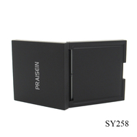 Échantillon gratuit poudre blush boîtier compact emballage plastique noir cosmétique monocouche poudre vide boîtier compact