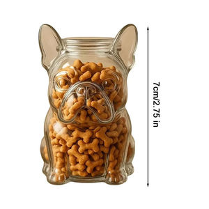 Cute <b>Dog</b> Themed Glass Snack <b>Jar</b> Food Storage Container Snack Container With Lid For Kitchen Design For <b>Dog</b> <b>Treat</b> Snack Canister - Product Image 6