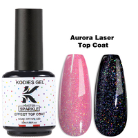 KODIES GEL Top Coat Holographique Laser UV Scintillant Sans Résidu Écologique Séchage Rapide OEM/ODM Marque Privée