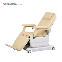 Chaise de dialyse électrique inclinable professionnelle SAIKANG SKE-131, mobile, à 2 fonctions, réglable pour patients hospitaliers