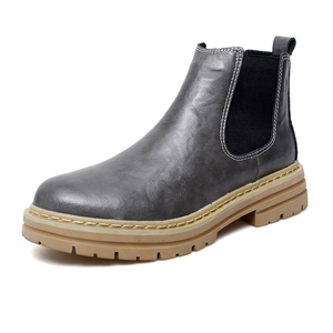 Grande taille 38-48 chaussures en cuir pour hommes Designers chics mode hauteur augmentant <span class=keywords><strong>semelle</strong></span> épaisse hommes bottines d'hiver - Product Image 3
